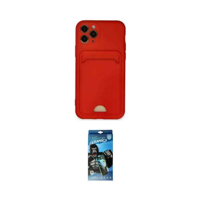 ieg™ iPhone 11 Pro Kılıf Vadi Çizgi Prime - Siyah 34D Izgaralı Cam