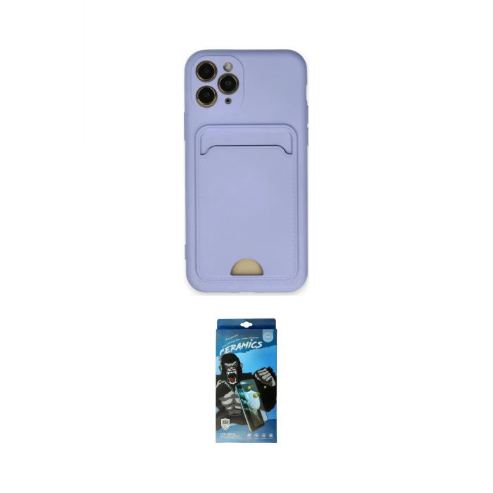 ieg™ iPhone 11 Pro Kılıf Vadi Çizgi Prime - Siyah 34D Izgaralı Cam