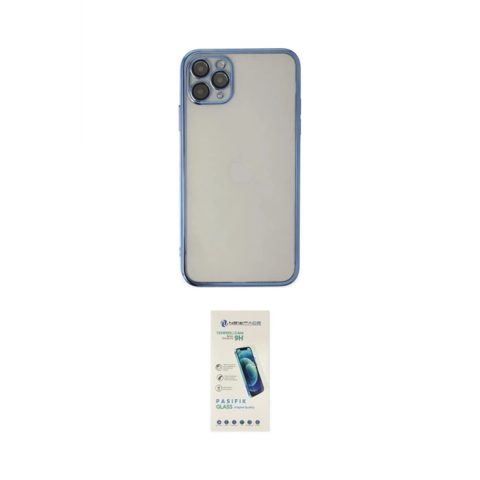 ieg™ iPhone 11 Pro Kılıf Vadi Minimal - Şeffaf Pasifik Cam Ekran Koruyucu