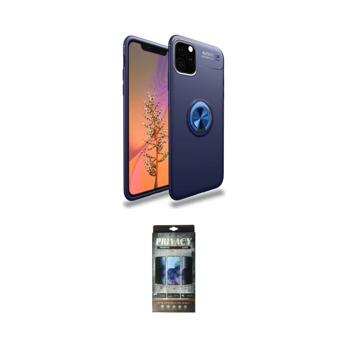 ieg™ iPhone 11 Pro Kılıf Yankı Form Prime - Siyah 34D Hayalet Izgaralı Cam