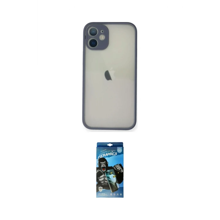 ieg™ iPhone 11 Pro Max Kılıf Ahenk Çizgi Serisi - Siyah 34D Izgaralı Cam
