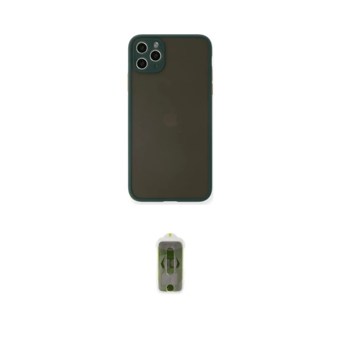 ieg™ iPhone 11 Pro Max Kılıf Ahenk Çizgi Serisi - Siyah Joko Magic 5D Hayalet Cam