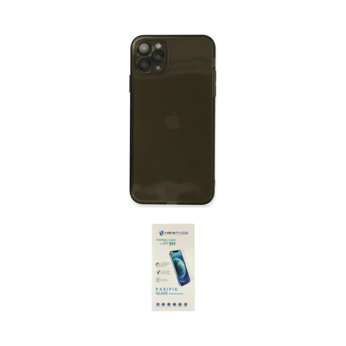 ieg™ iPhone 11 Pro Max Kılıf Ahenk Doku - Şeffaf Pasifik Cam Ekran Koruyucu