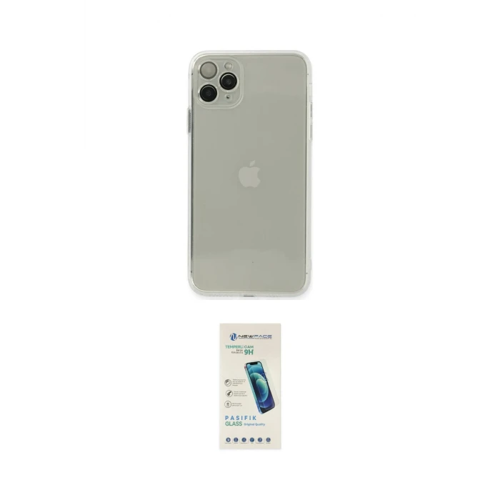 ieg™ iPhone 11 Pro Max Kılıf Ahenk Doku - Şeffaf Pasifik Cam Ekran Koruyucu