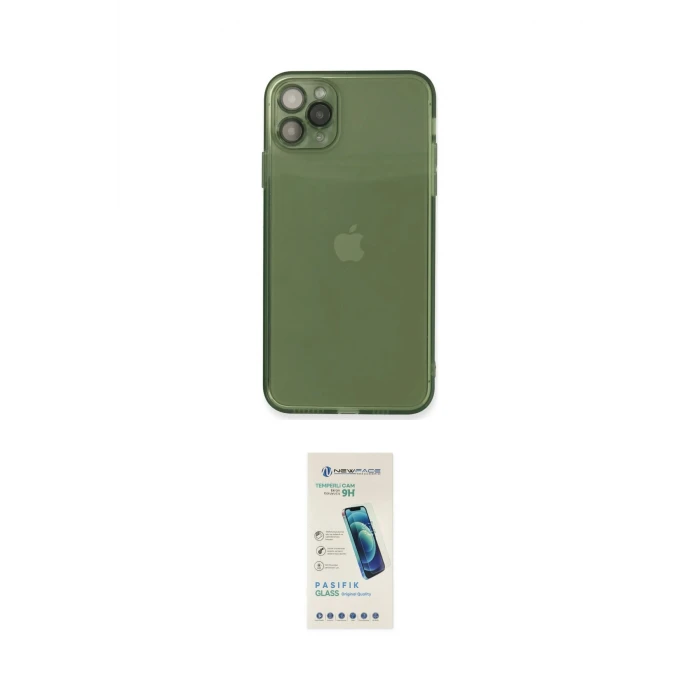 ieg™ iPhone 11 Pro Max Kılıf Ahenk Doku - Şeffaf Pasifik Cam Ekran Koruyucu