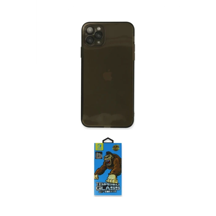 ieg™ iPhone 11 Pro Max Kılıf Ahenk Doku - Siyah 18D Cam Ekran Koruyucu