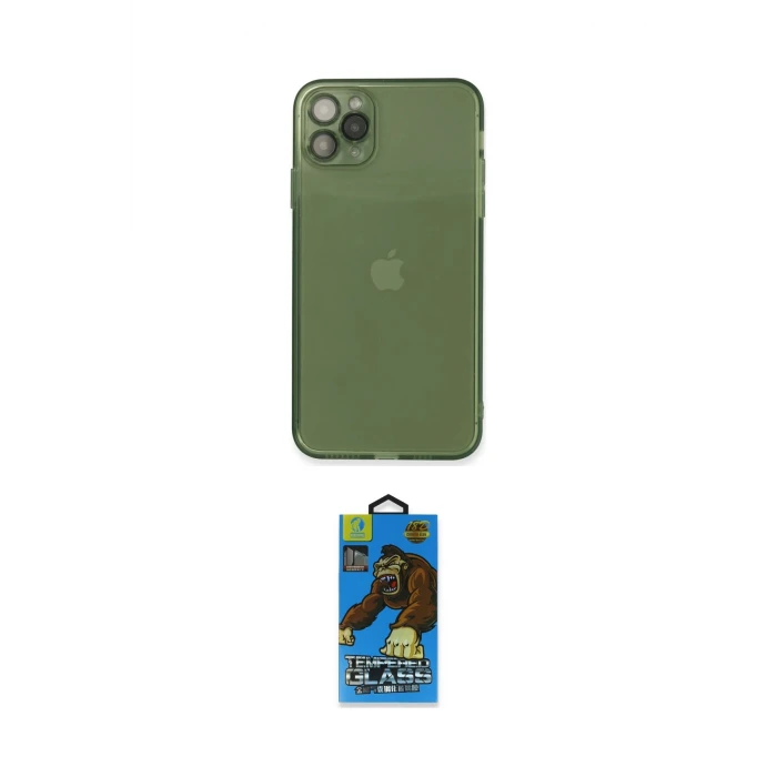 ieg™ iPhone 11 Pro Max Kılıf Ahenk Doku - Siyah 18D Cam Ekran Koruyucu