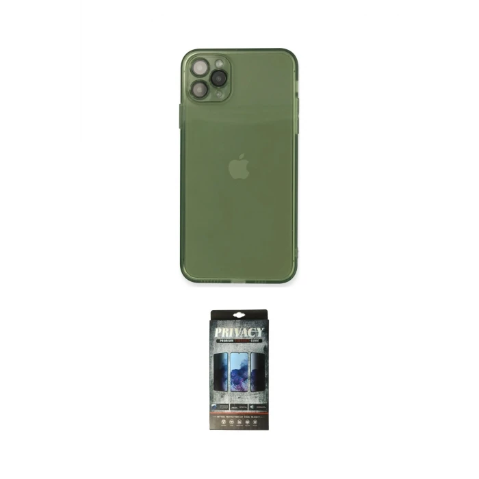 ieg™ iPhone 11 Pro Max Kılıf Ahenk Doku - Siyah 34D Hayalet Izgaralı Cam