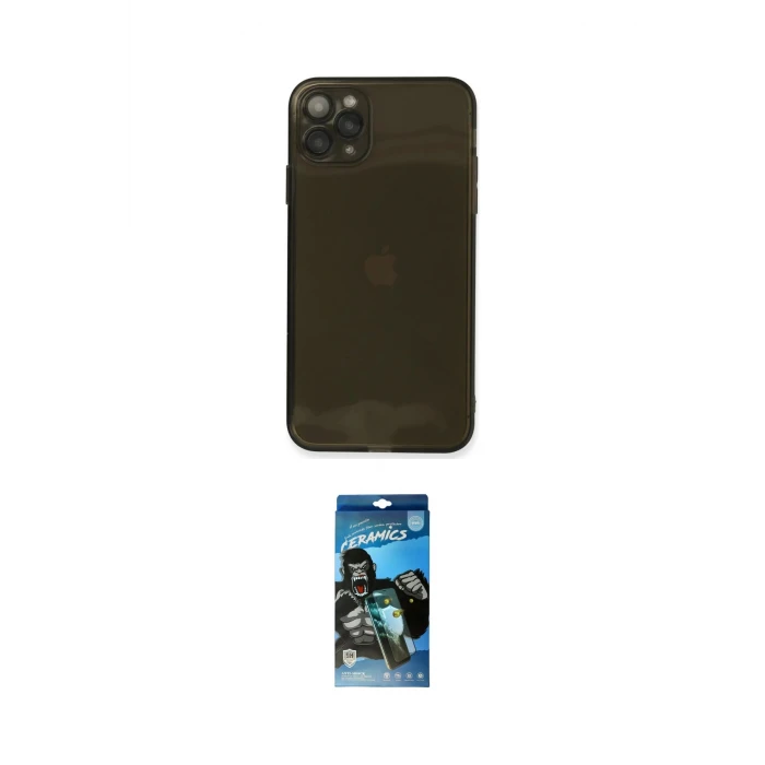 ieg™ iPhone 11 Pro Max Kılıf Ahenk Doku - Siyah 34D Izgaralı Cam