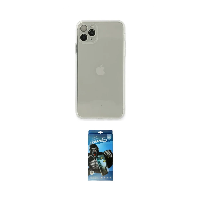 ieg™ iPhone 11 Pro Max Kılıf Ahenk Doku - Siyah 34D Izgaralı Cam