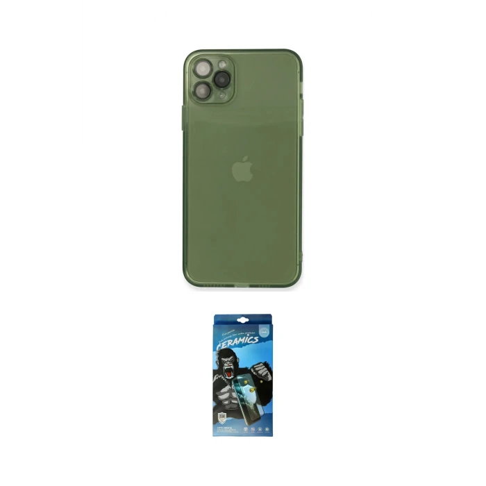 ieg™ iPhone 11 Pro Max Kılıf Ahenk Doku - Siyah 34D Izgaralı Cam
