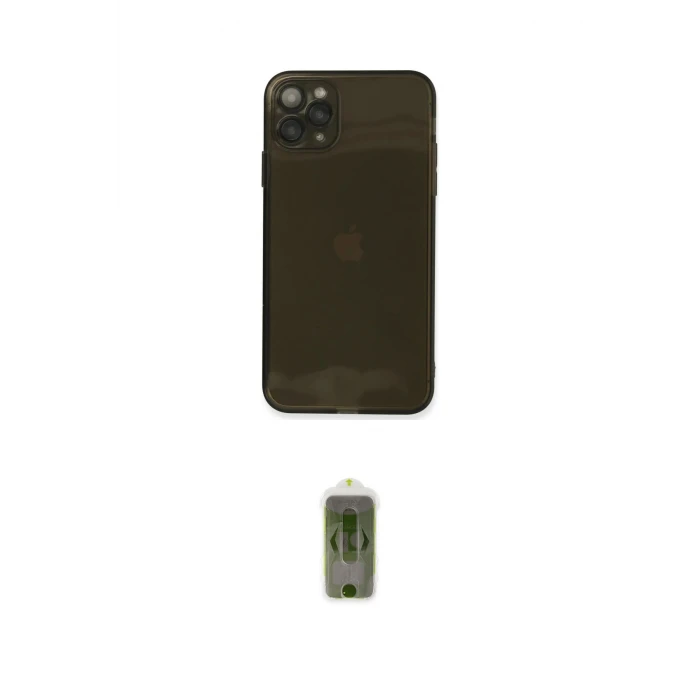 ieg™ iPhone 11 Pro Max Kılıf Ahenk Doku - Siyah Joko Magic 5D Hayalet Cam