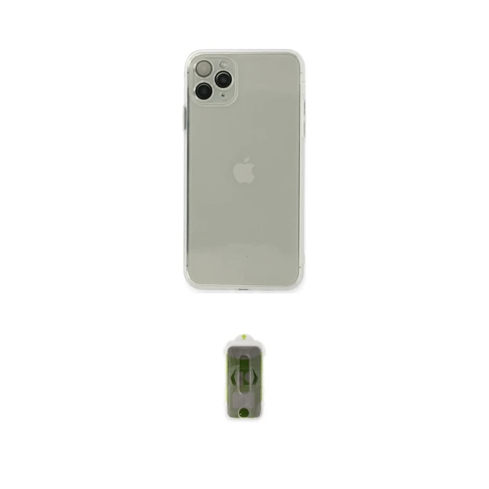 ieg™ iPhone 11 Pro Max Kılıf Ahenk Doku - Siyah Joko Magic 5D Hayalet Cam