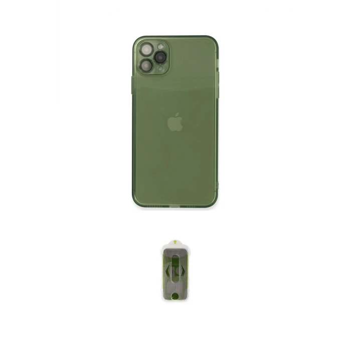 ieg™ iPhone 11 Pro Max Kılıf Ahenk Doku - Siyah Joko Magic 5D Hayalet Cam