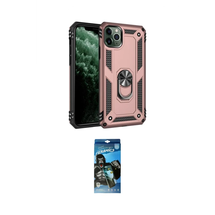 ieg™ iPhone 11 Pro Max Kılıf Ahenk Klasik Koleksiyonu - Siyah 34D Izgaralı Cam