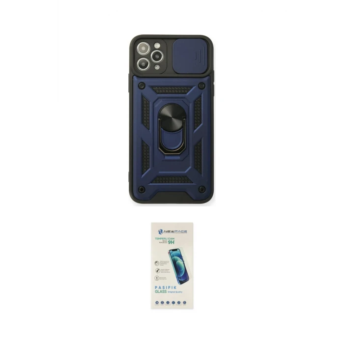 ieg™ iPhone 11 Pro Max Kılıf Ahenk Klasik - Şeffaf Pasifik Cam Ekran Koruyucu
