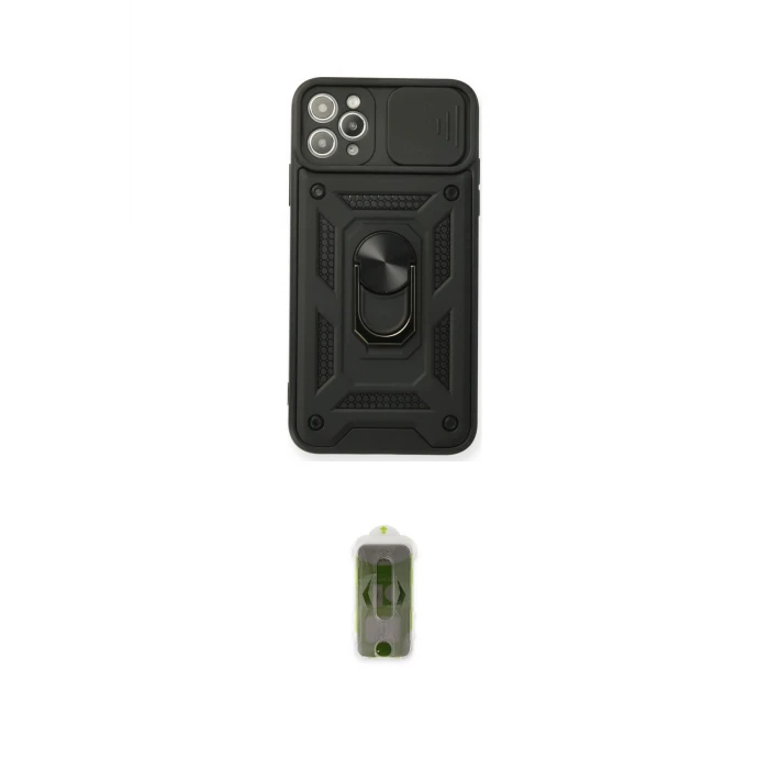 ieg™ iPhone 11 Pro Max Kılıf Ahenk Klasik - Siyah Joko Magic 5D Hayalet Cam