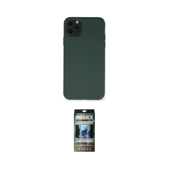 ieg™ iPhone 11 Pro Max Kılıf Ahenk Serisi - Siyah 34D Hayalet Izgaralı Cam
