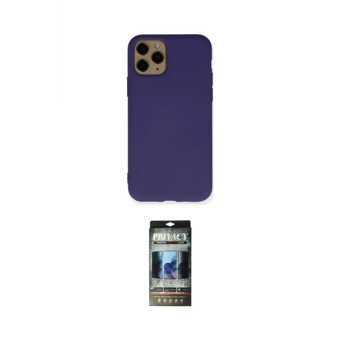 ieg™ iPhone 11 Pro Max Kılıf Ahenk Serisi - Siyah 34D Hayalet Izgaralı Cam