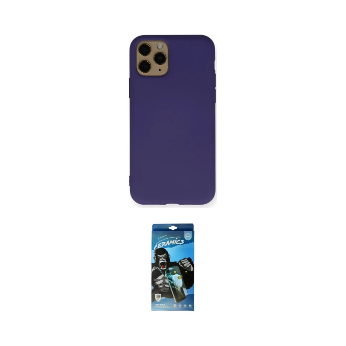 ieg™ iPhone 11 Pro Max Kılıf Ahenk Serisi - Siyah 34D Izgaralı Cam