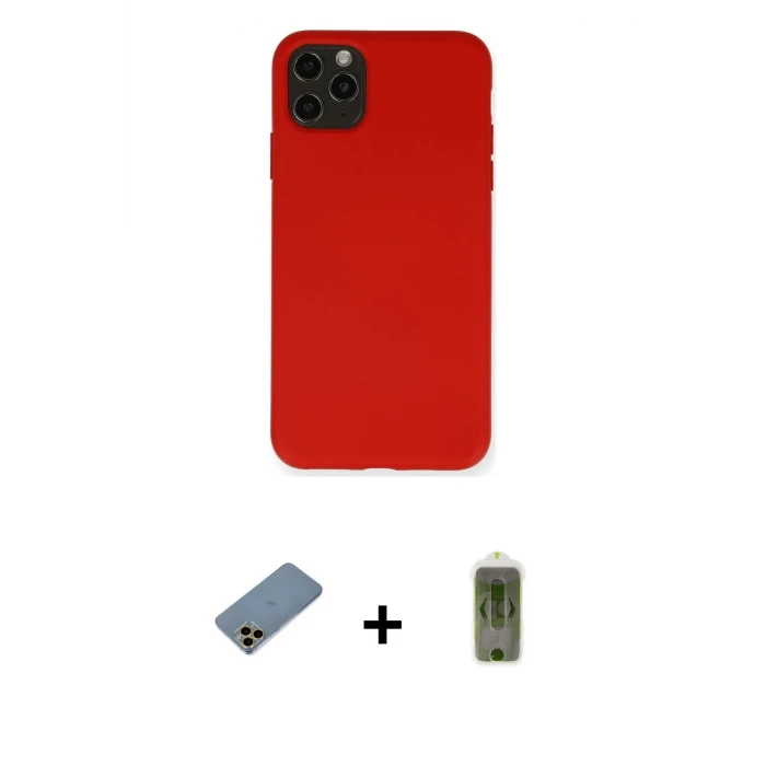 ieg™ iPhone 11 Pro Max Kılıf Ahenk Serisi - Siyah Joko Magic 5D Hayalet Cam + Shine Kamera Lens Koruma Cam - GD