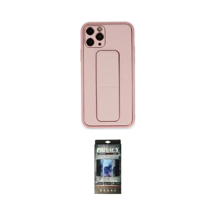 ieg™ iPhone 11 Pro Max Kılıf Akış Doku - Siyah 34D Hayalet Izgaralı Cam