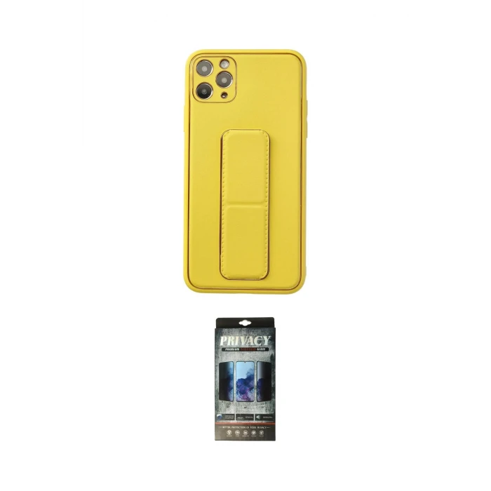 ieg™ iPhone 11 Pro Max Kılıf Akış Doku - Siyah 34D Hayalet Izgaralı Cam