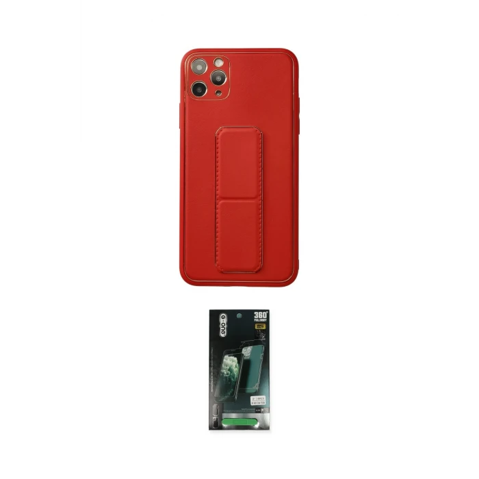 ieg™ iPhone 11 Pro Max Kılıf Akış Doku - Siyah 360 Mat Full Body Arka Koruyucu