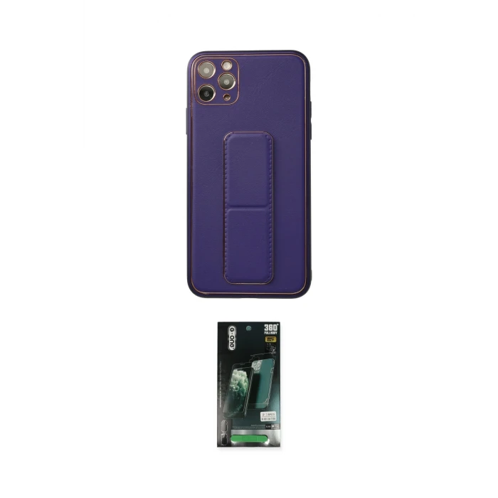 ieg™ iPhone 11 Pro Max Kılıf Akış Doku - Siyah 360 Mat Full Body Arka Koruyucu