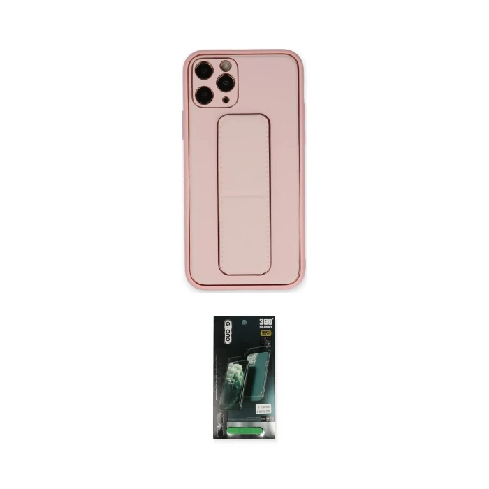 ieg™ iPhone 11 Pro Max Kılıf Akış Doku - Siyah 360 Mat Full Body Arka Koruyucu