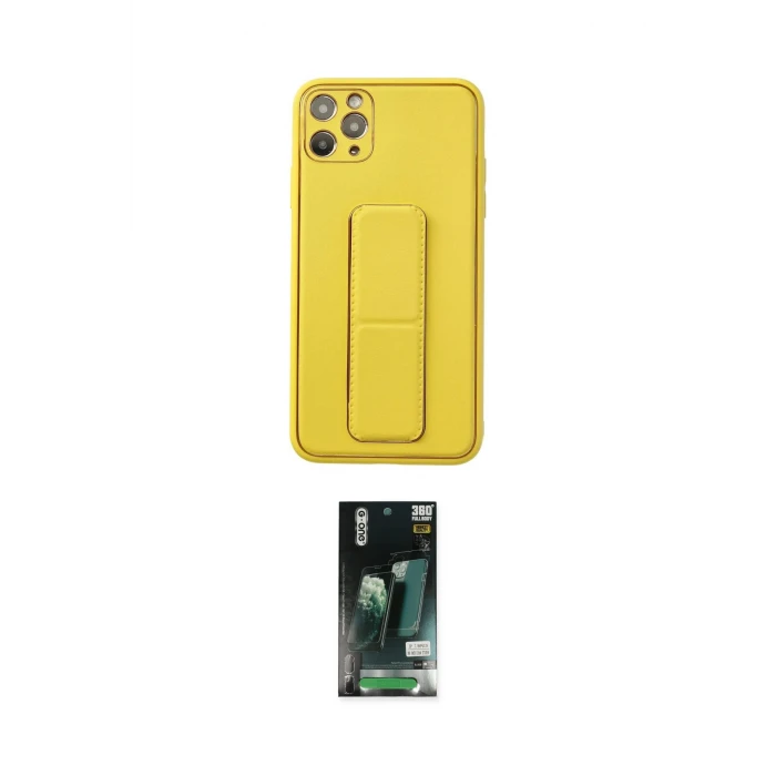 ieg™ iPhone 11 Pro Max Kılıf Akış Doku - Siyah 360 Mat Full Body Arka Koruyucu