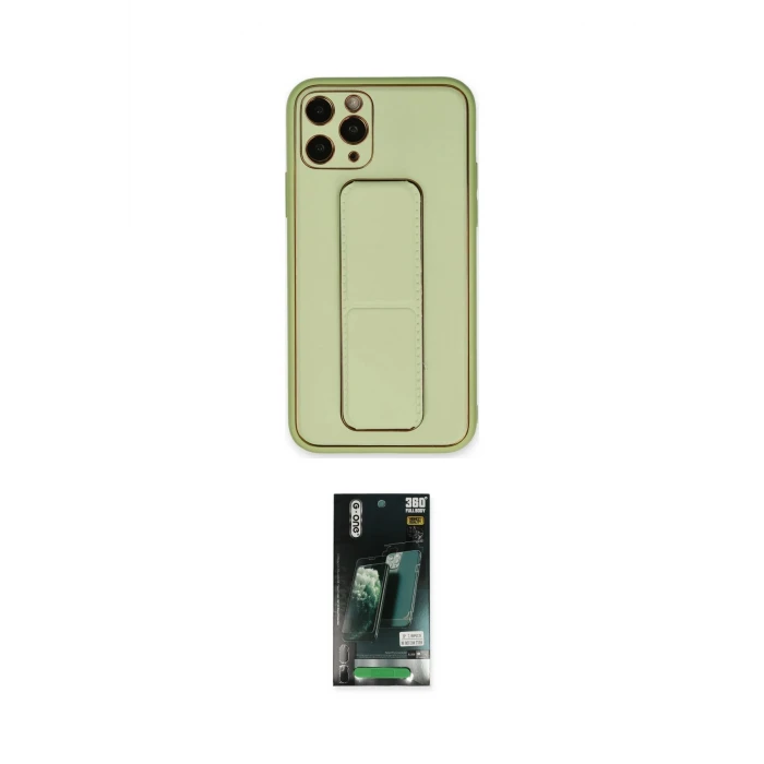 ieg™ iPhone 11 Pro Max Kılıf Akış Doku - Siyah 360 Mat Full Body Arka Koruyucu