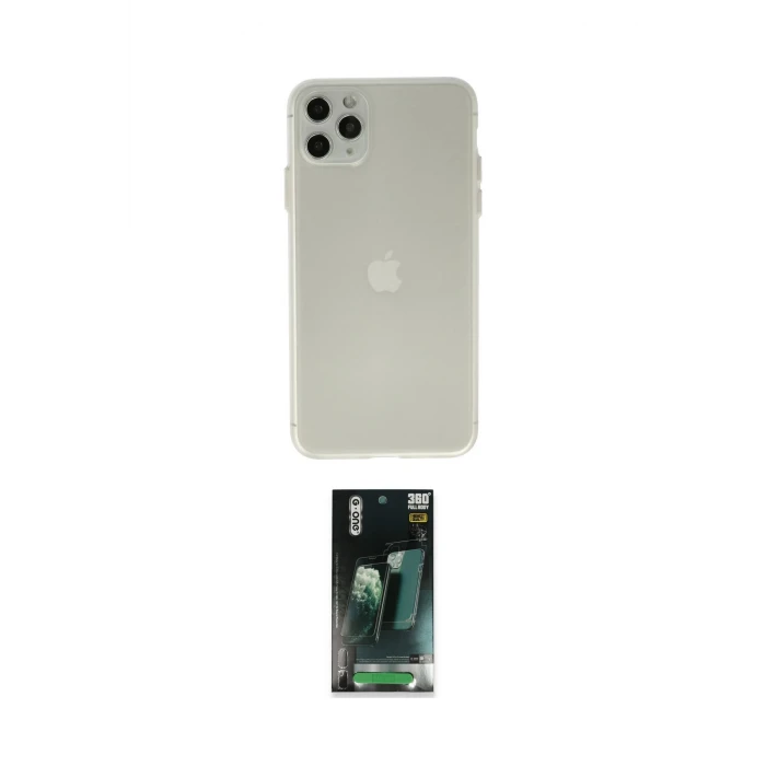 ieg™ iPhone 11 Pro Max Kılıf Atlas Minimal Prime - Şeffaf 360 Full Body Arka Koruyucu