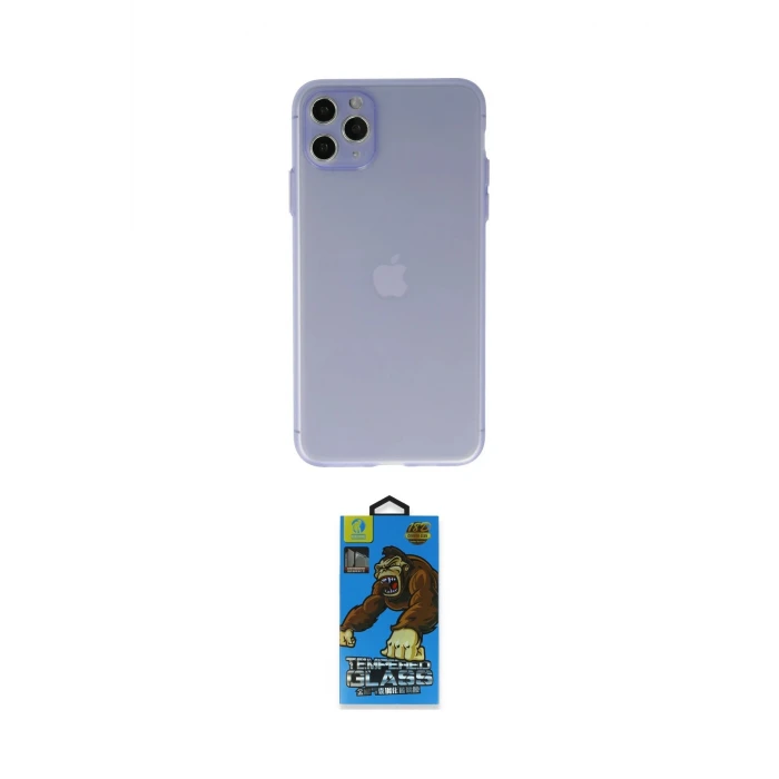 ieg™ iPhone 11 Pro Max Kılıf Atlas Minimal Prime - Siyah 18D Cam Ekran Koruyucu