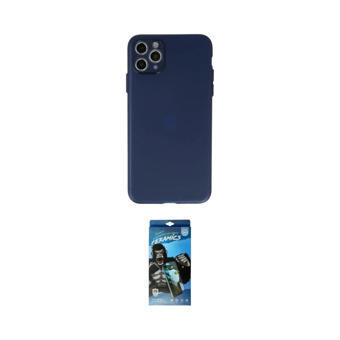 ieg™ iPhone 11 Pro Max Kılıf Atlas Minimal Prime - Siyah 34D Izgaralı Cam