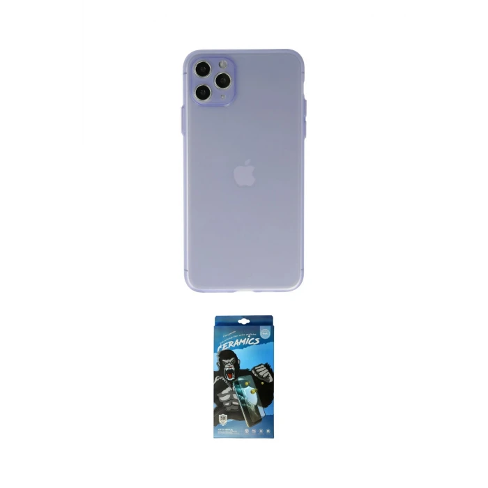 ieg™ iPhone 11 Pro Max Kılıf Atlas Minimal Prime - Siyah 34D Izgaralı Cam
