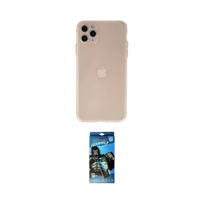 ieg™ iPhone 11 Pro Max Kılıf Atlas Minimal Prime - Siyah 34D Izgaralı Cam