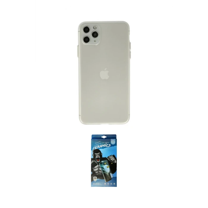 ieg™ iPhone 11 Pro Max Kılıf Atlas Minimal Prime - Siyah 34D Izgaralı Cam