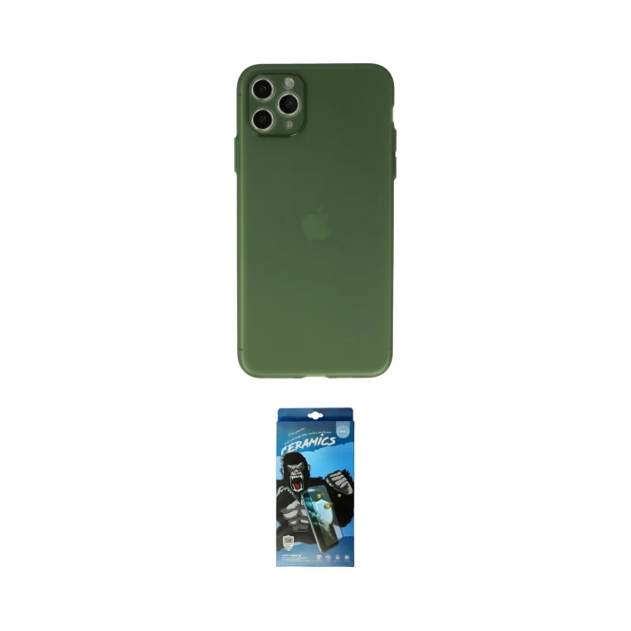 ieg™ iPhone 11 Pro Max Kılıf Atlas Minimal Prime - Siyah 34D Izgaralı Cam