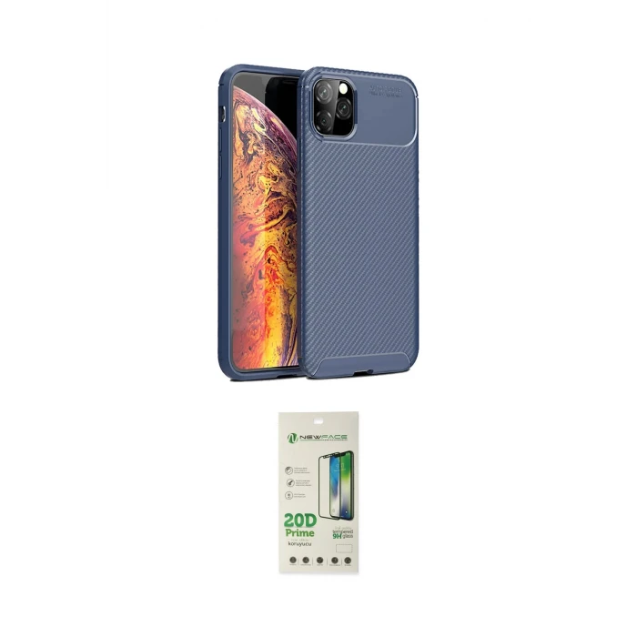 ieg™ iPhone 11 Pro Max Kılıf Eksen Form Prime - Siyah 20D Premium Cam Ekran Koruyucu
