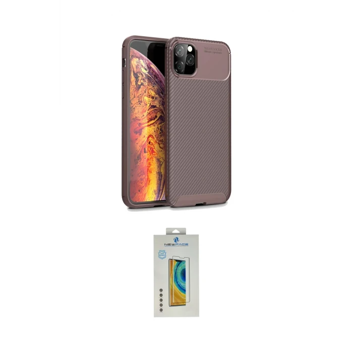 ieg™ iPhone 11 Pro Max Kılıf Eksen Form Prime - Siyah Polymer Nano Ekran Koruyucu