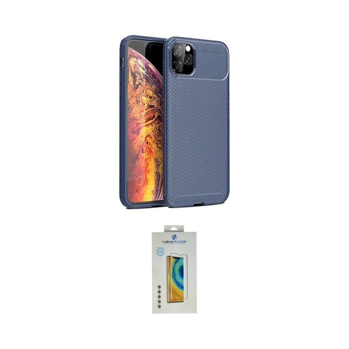 ieg™ iPhone 11 Pro Max Kılıf Eksen Form Prime - Siyah Polymer Nano Ekran Koruyucu