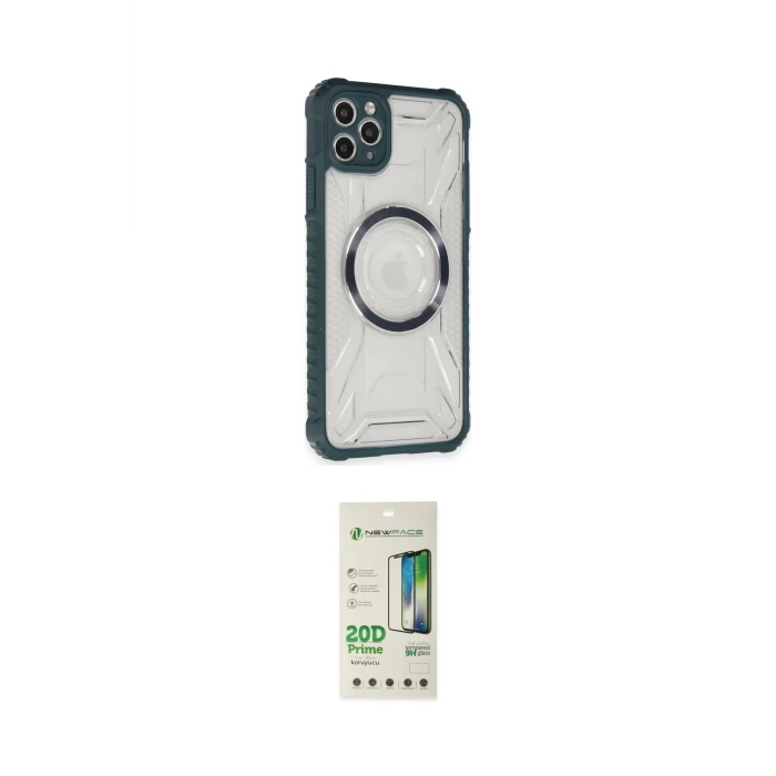 ieg™ iPhone 11 Pro Max Kılıf Kutup Modern - Siyah 20D Premium Cam Ekran Koruyucu