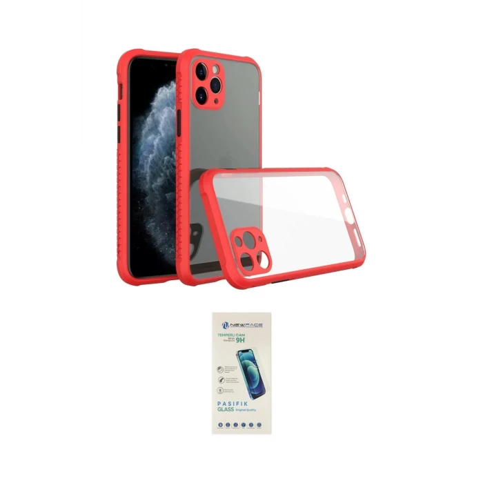 ieg™ iPhone 11 Pro Max Kılıf Nova Asil Özel Seri - Şeffaf Pasifik Cam Ekran Koruyucu
