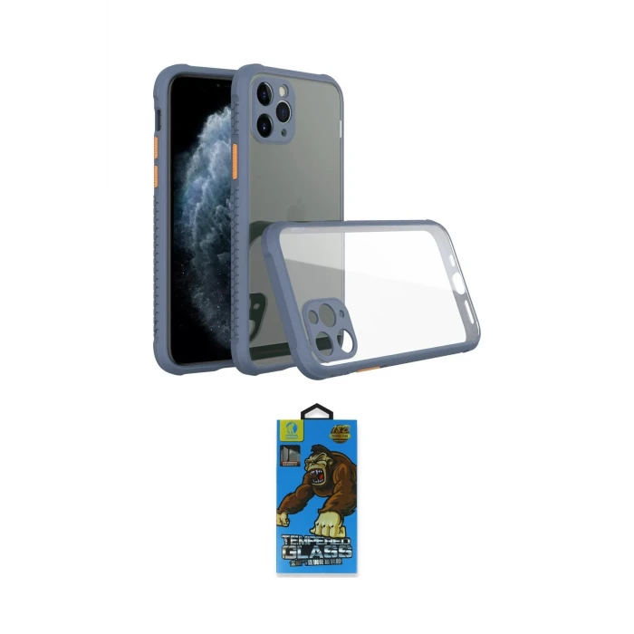 ieg™ iPhone 11 Pro Max Kılıf Nova Asil Özel Seri - Siyah 18D Cam Ekran Koruyucu