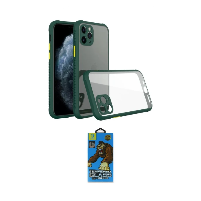 ieg™ iPhone 11 Pro Max Kılıf Nova Asil Özel Seri - Siyah 18D Cam Ekran Koruyucu