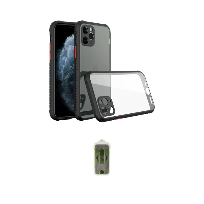 ieg™ iPhone 11 Pro Max Kılıf Nova Asil Özel Seri - Siyah Joko Magic 5D Hayalet Cam