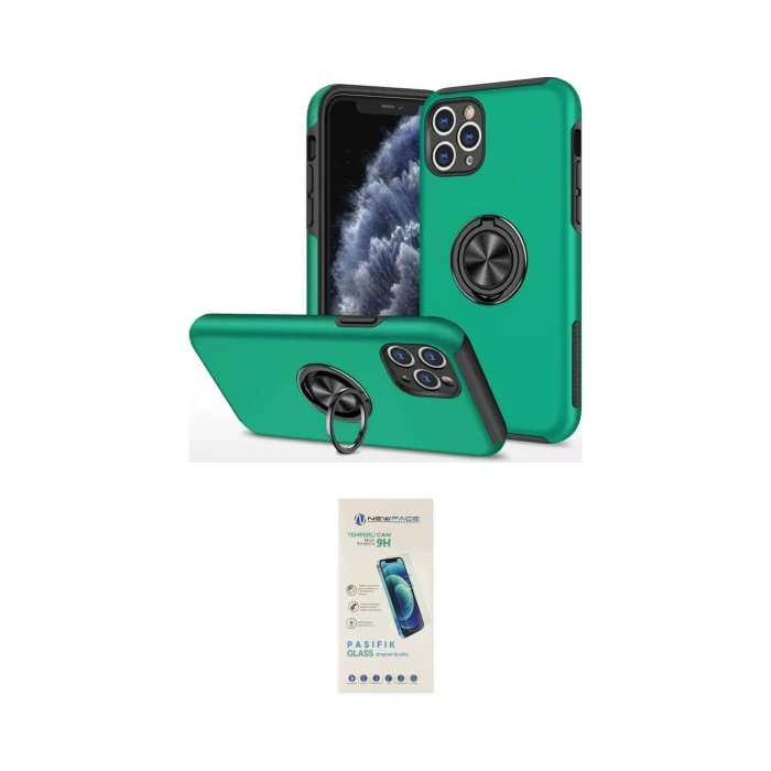 ieg™ iPhone 11 Pro Max Kılıf Odak Form Prime - Şeffaf Pasifik Cam Ekran Koruyucu