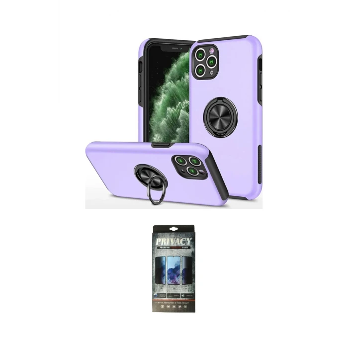 ieg™ iPhone 11 Pro Max Kılıf Odak Form Prime - Siyah 34D Hayalet Izgaralı Cam