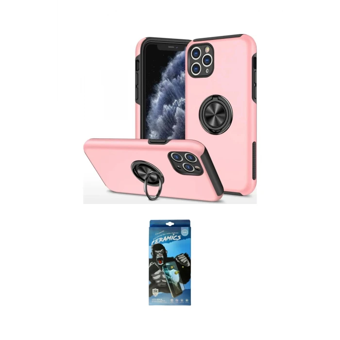 ieg™ iPhone 11 Pro Max Kılıf Odak Form Prime - Siyah 34D Izgaralı Cam